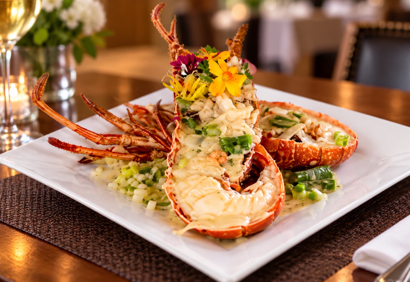 Langosta servida en un restaurante de La Parguera
